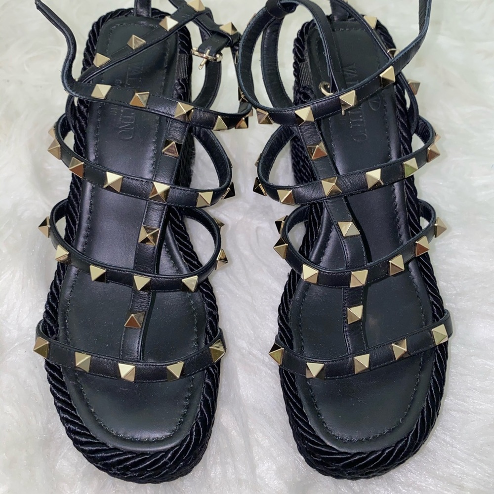 Valentino black wedges
